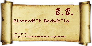 Bisztrák Borbála névjegykártya
